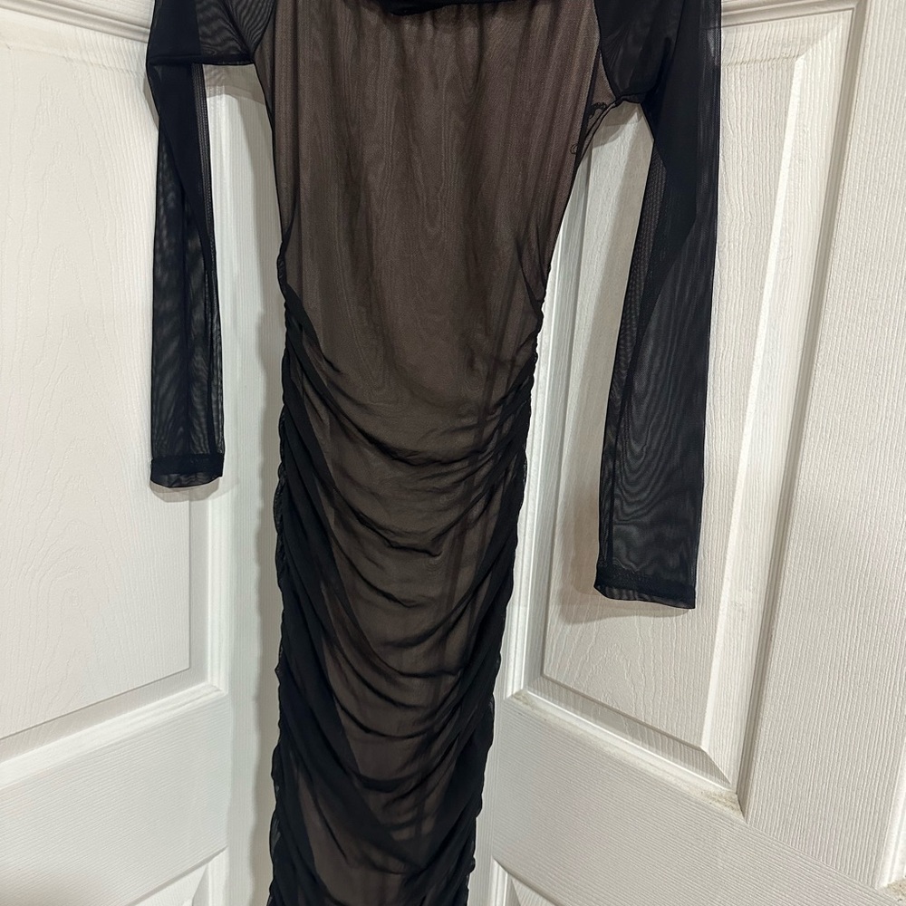 Elegant Black Mesh Dress